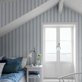 Borastapeter Hamnskr Stripe Blues Wallpaper