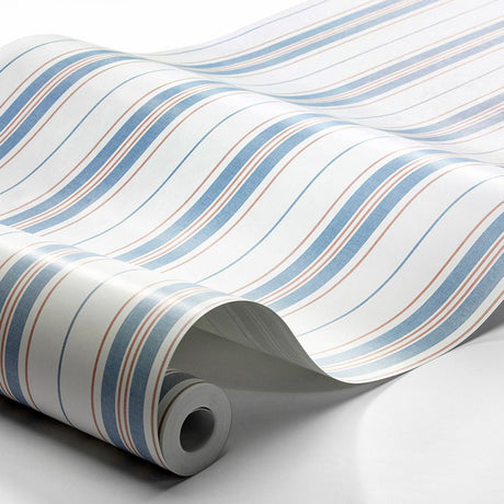 Borastapeter Hamnskr Stripe Blue And Red Wallpaper