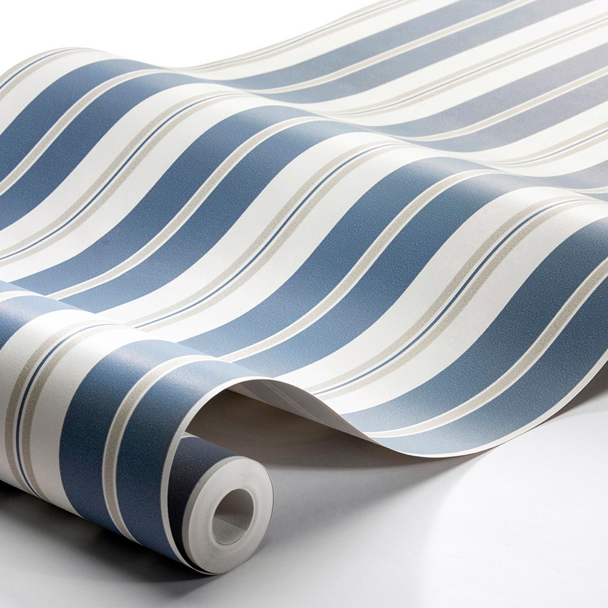 Borastapeter Sandhamn Stripe Blue Wallpaper