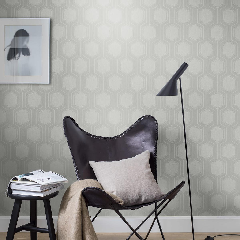 Borastapeter Graphic Hexagon Grey Wallpaper