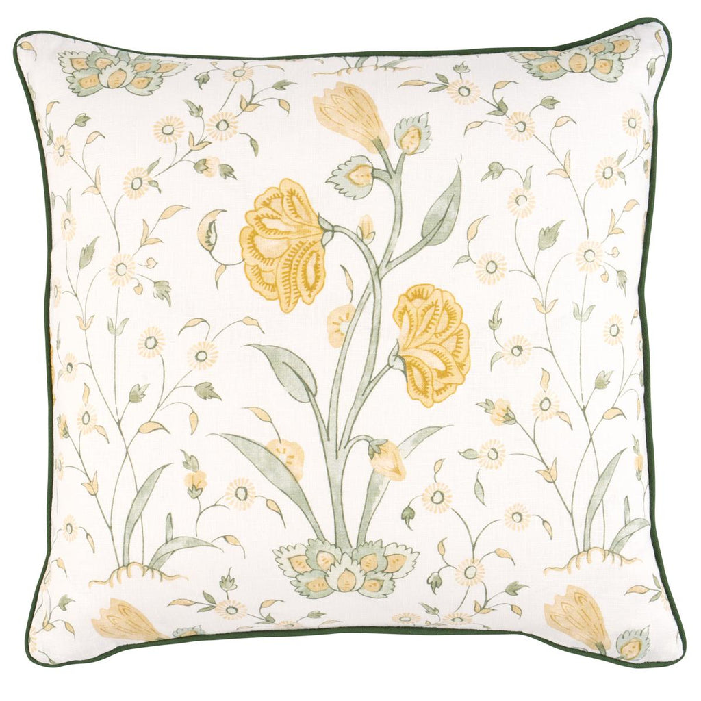 Schumacher Khilana Floral Marigold 20" x 20" Pillow