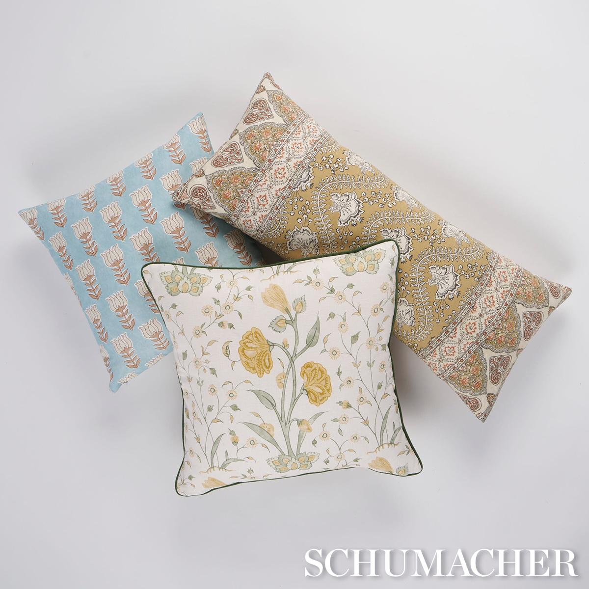 Schumacher Khilana Floral Marigold 20" x 20" Pillow