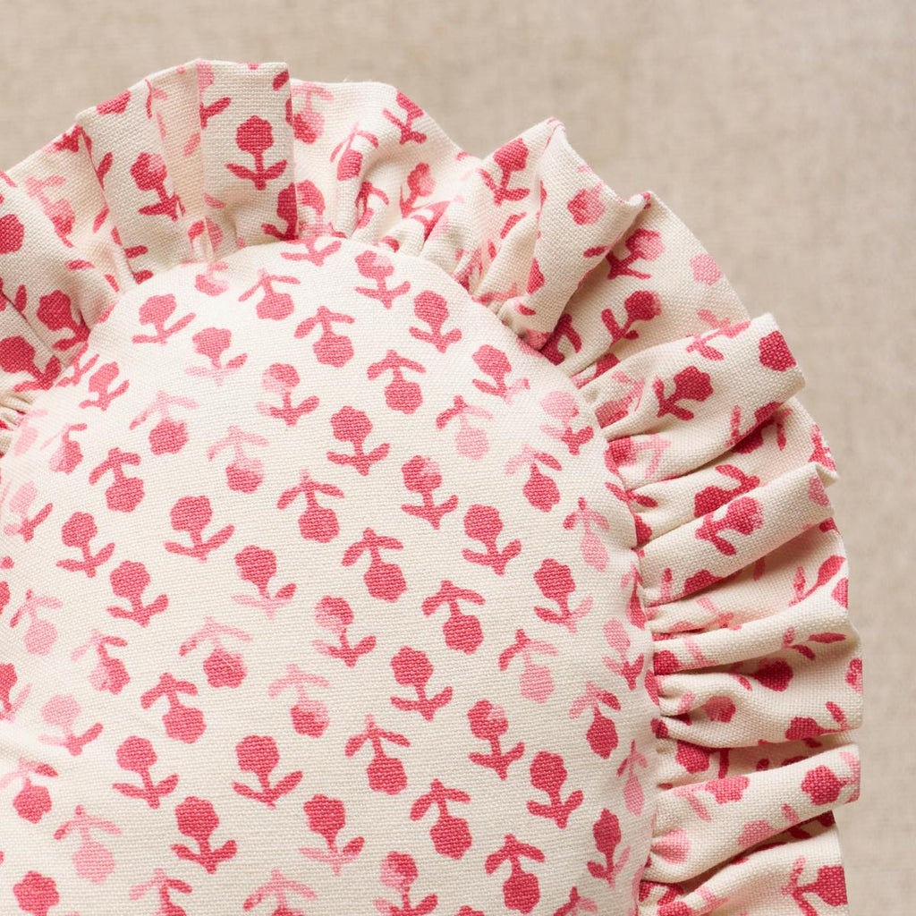 Schumacher Beatriz Handprint Heart Pink 14" x 14" Pillow