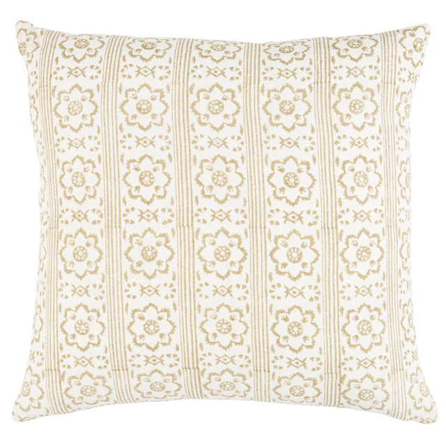 Schumacher Sunda Hand Blocked Print Neutral 16" x 16" Pillow