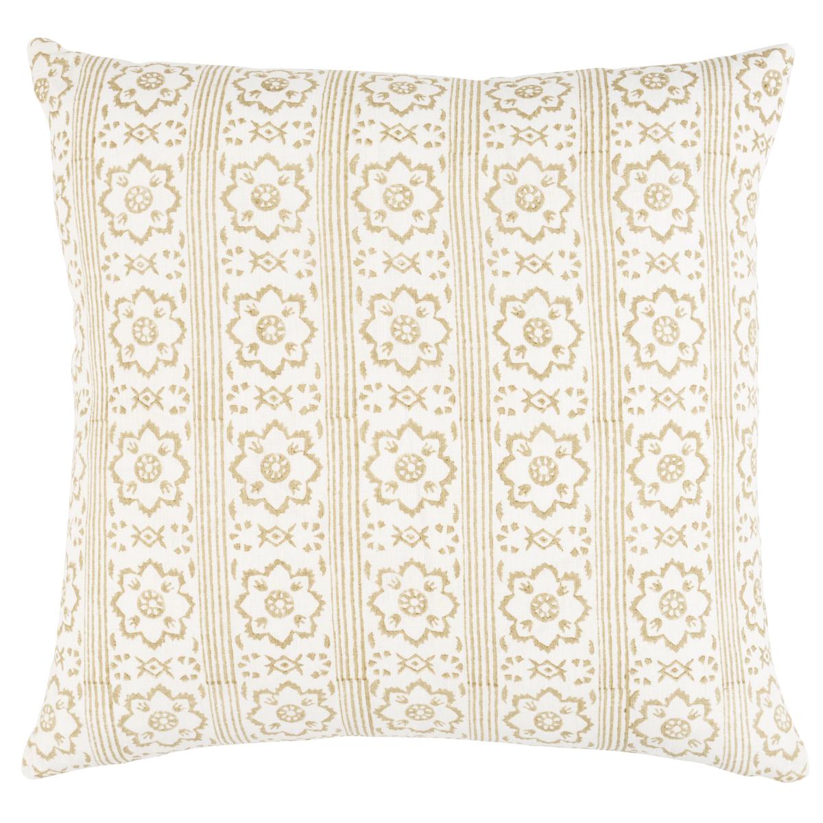Schumacher Sunda Hand Blocked Print Neutral 16" x 16" Pillow