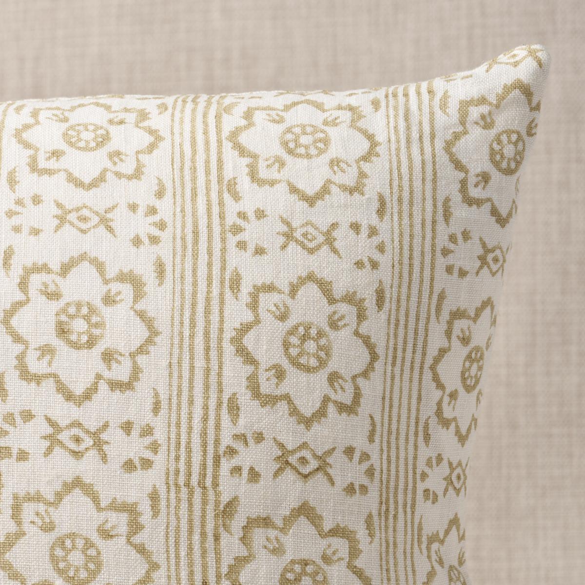 Schumacher Sunda Hand Blocked Print Neutral 16" x 16" Pillow