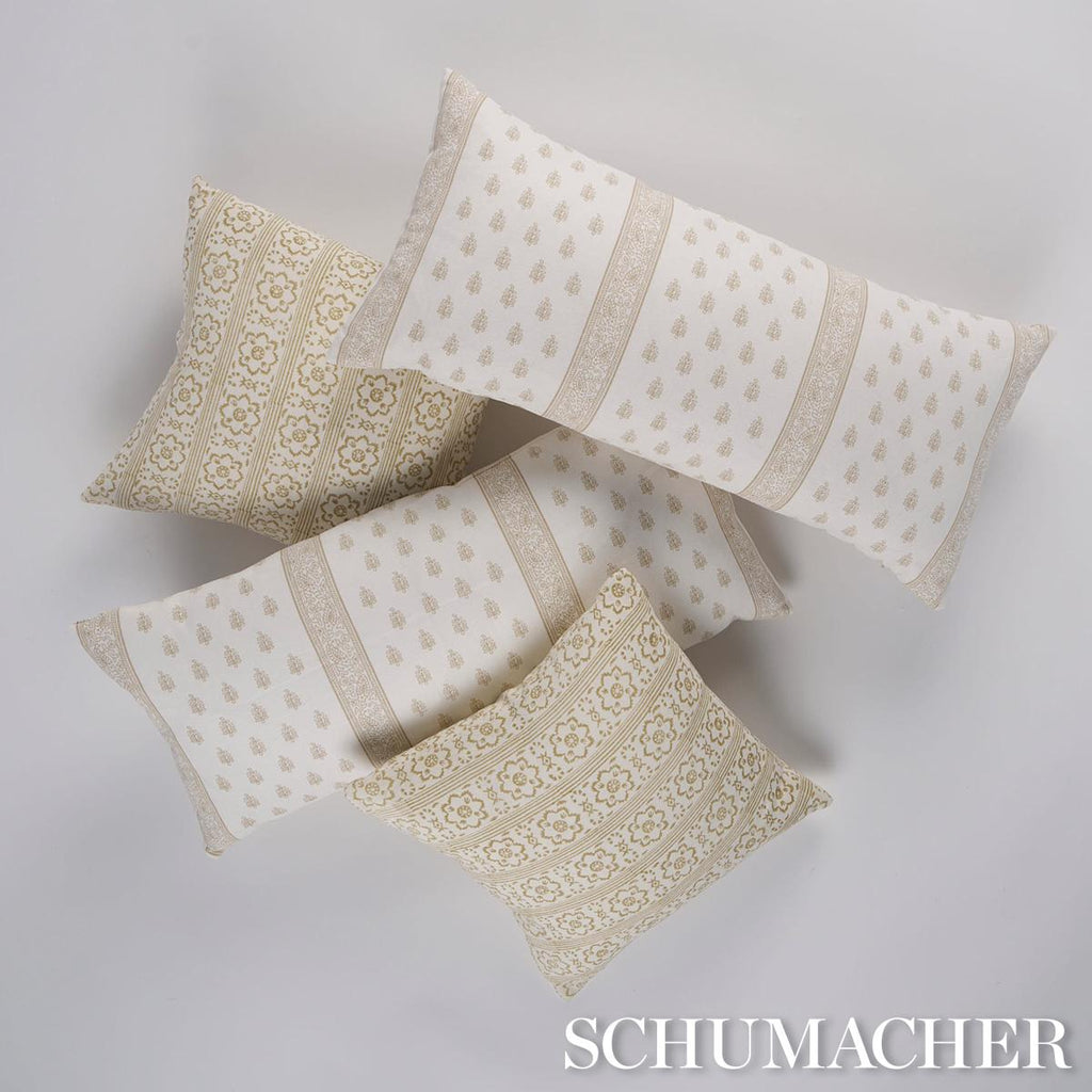 Schumacher Sunda Hand Blocked Print Neutral 16" x 16" Pillow