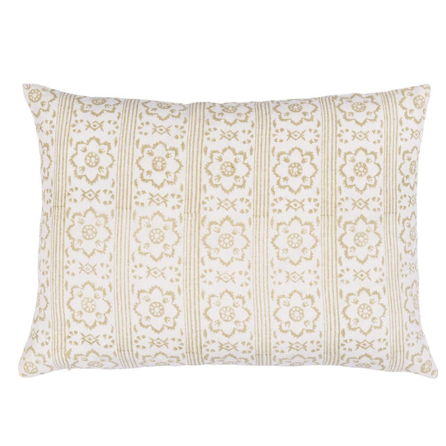 Schumacher Sunda Hand Blocked Print Neutral 16" x 12" Pillow