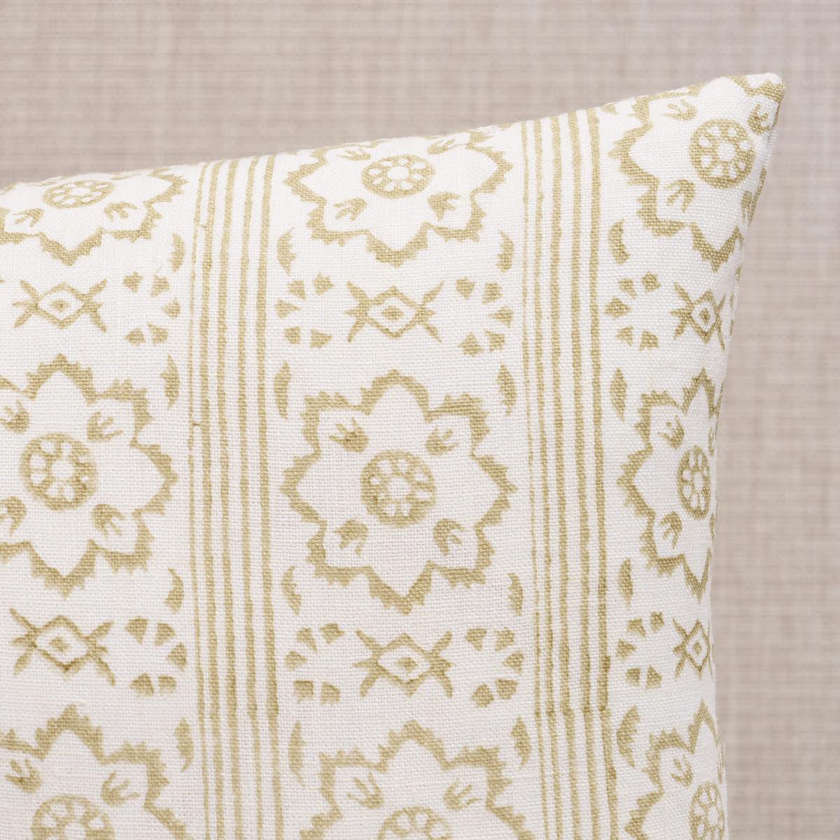 Schumacher Sunda Hand Blocked Print Neutral 16" x 12" Pillow