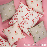 Schumacher Red 24" x 24" Bleeding Hearts Pillow