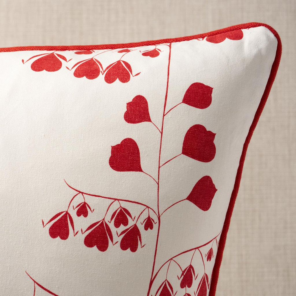 Schumacher Bleeding Hearts Red 24" x 24" Pillow