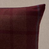 Schumacher Burgundy 20" x 20" Montana Wool Plaid Pillow
