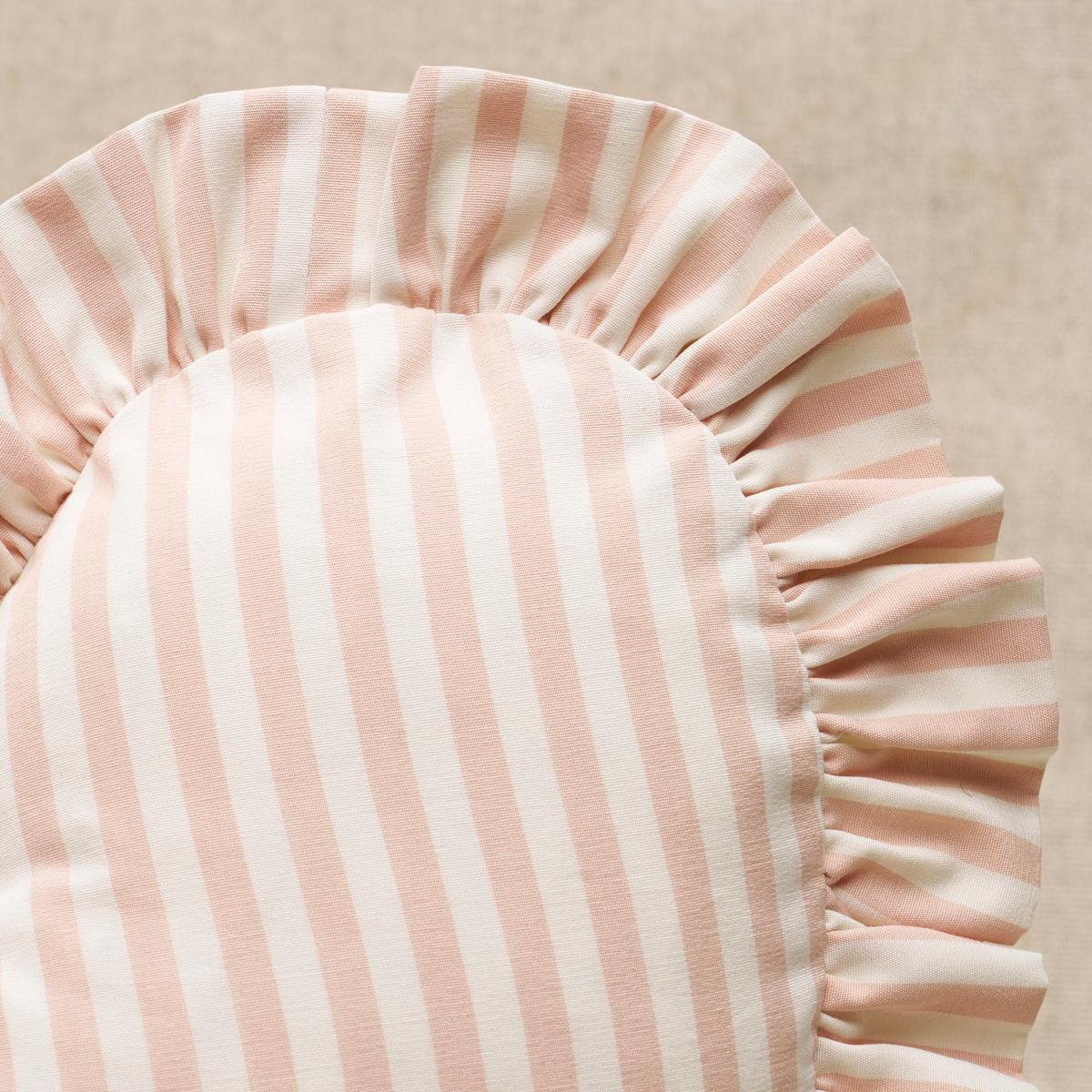 Schumacher Blush 14" x 14" Brigitte Stripe Heart Pillow
