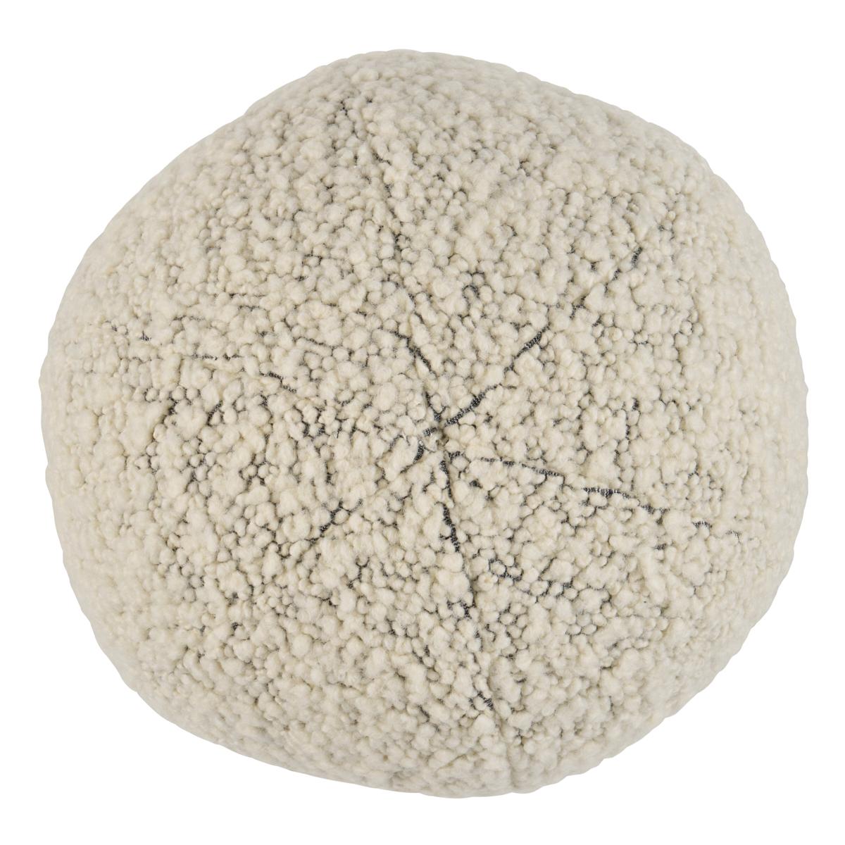 Schumacher Ivory On Charcoal 12" x 12" Margarete Sphere Pillow