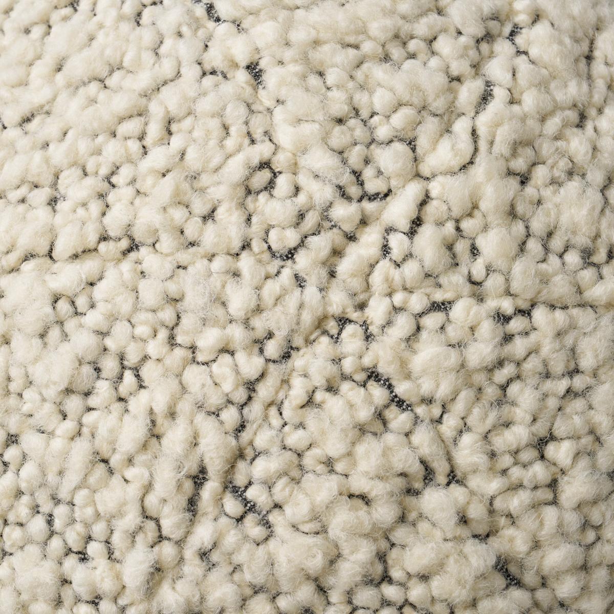 Schumacher Ivory On Charcoal 12" x 12" Margarete Sphere Pillow