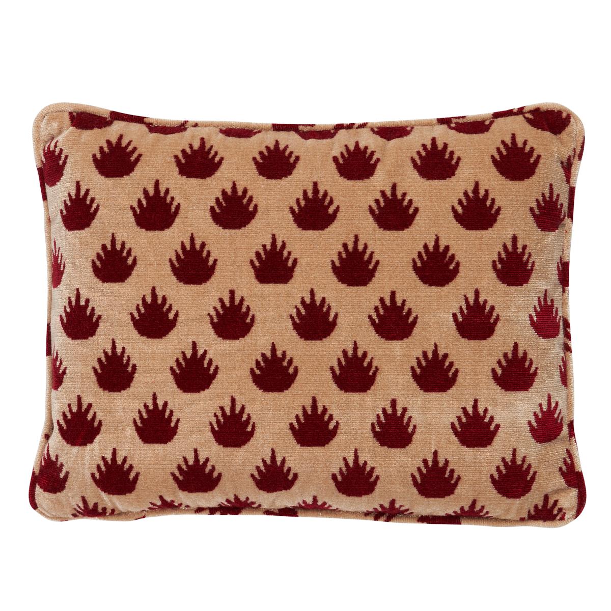 Schumacher Garnet 18" x 12" Coronation Velvet Pillow
