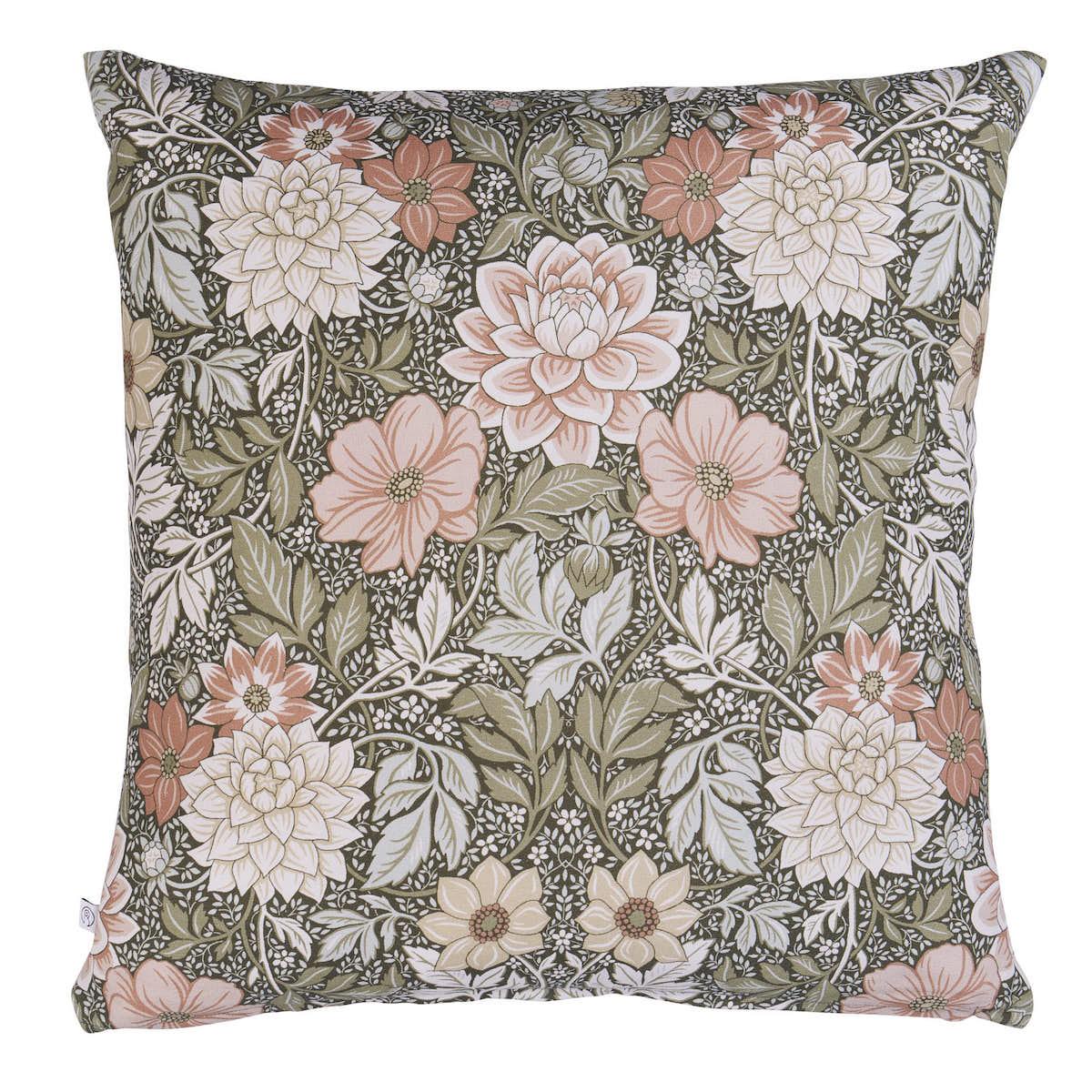 Schumacher Green & Pink 20" x 20" Dahlia Garden Pillow