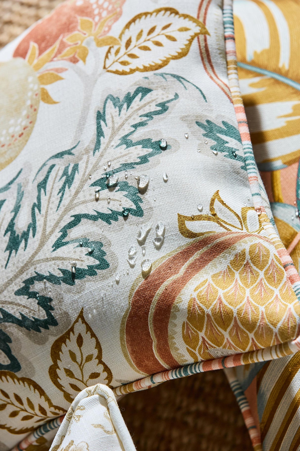 Sanderson Cantaloupe Sandstone/Agave Fabric