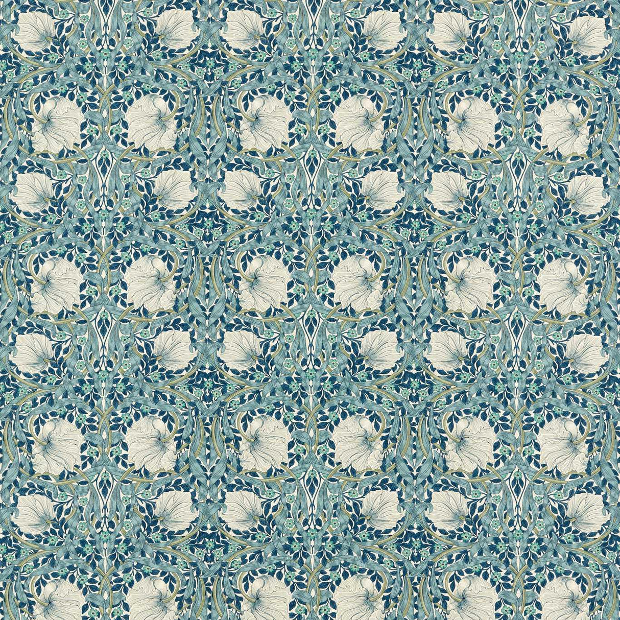 Morris & Co Pimpernel Cobalt/Mineral Fabric