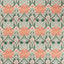 Morris & Co Helena Peach/Teal Fabric