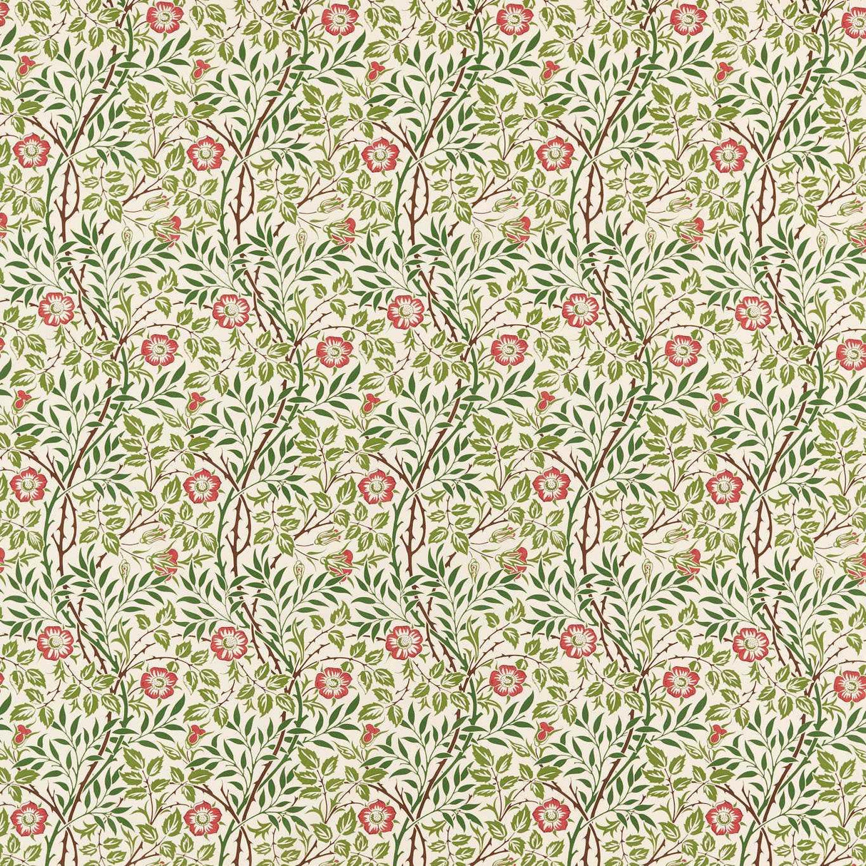 Morris & Co Sweet Briar Boughs/Rose Fabric