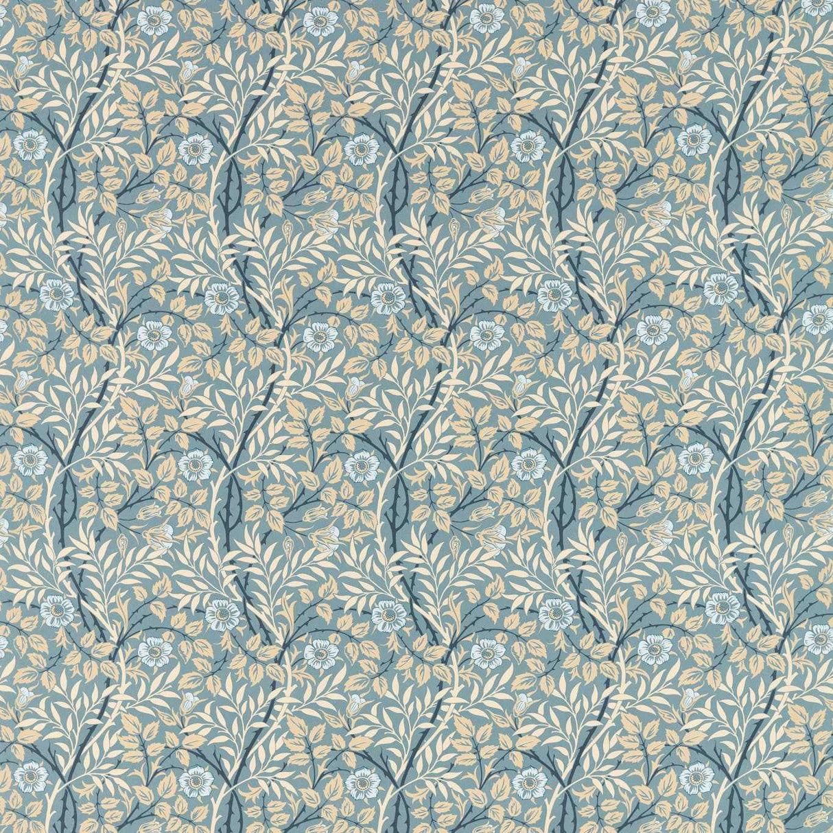 Morris & Co Sweet Briar Mineral/Linen Fabric