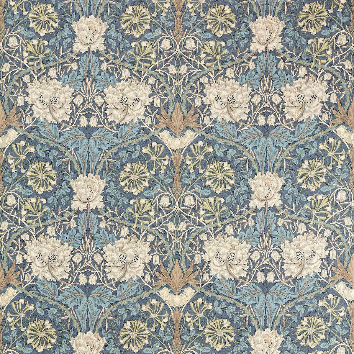 Morris & Co Honeysuckle & Tulip Woad/Thyme Fabric