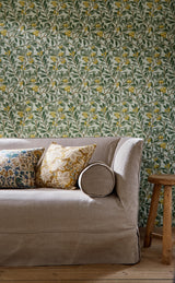 Morris & Co Arbutus Sage/Lemon Wallpaper