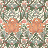 Morris & Co Helena Peach/Teal Wallpaper