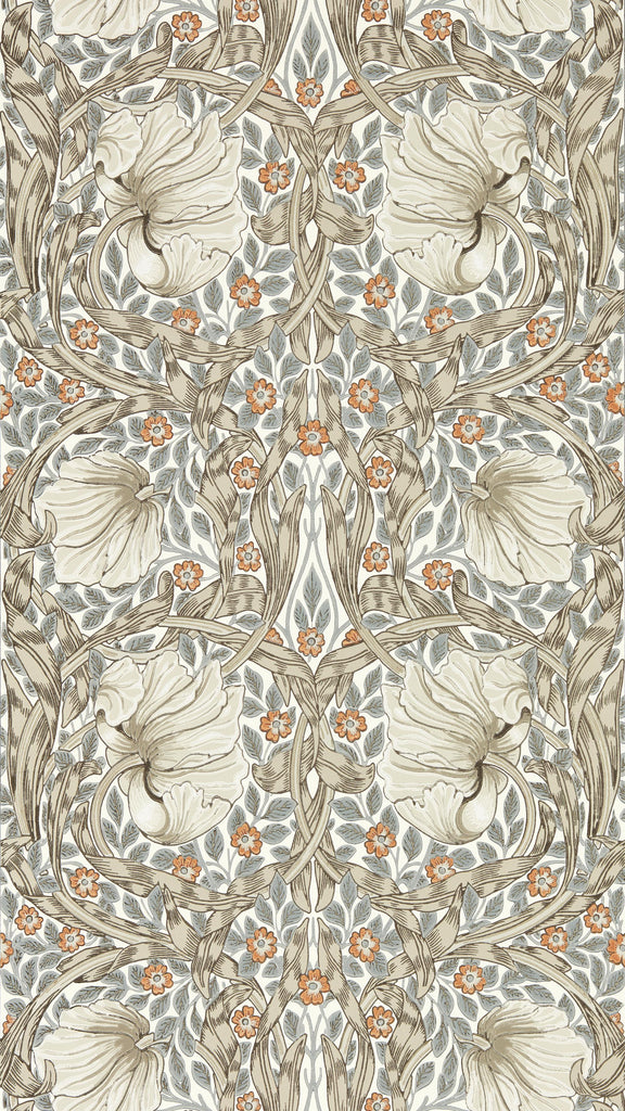 Morris & Co Pimpernel Linen/Coral Wallpaper