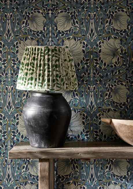 Morris & Co Pimpernel Cobalt/Mineral Wallpaper