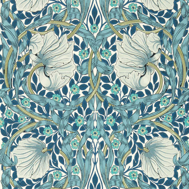 Morris & Co Pimpernel Cobalt/Mineral Wallpaper