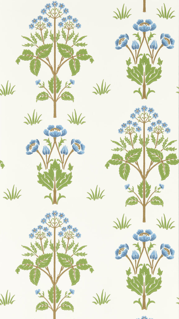 Morris & Co Meadow Sweet Cobalt/Grass green Wallpaper