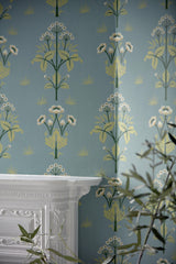 Morris & Co Meadow Sweet Mineral Blue Wallpaper