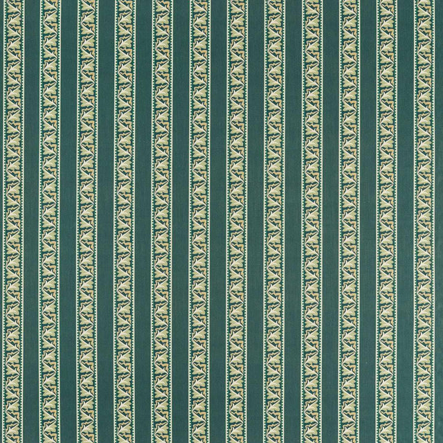 Morris & Co Red Car Stripe Emery Blue Fabric