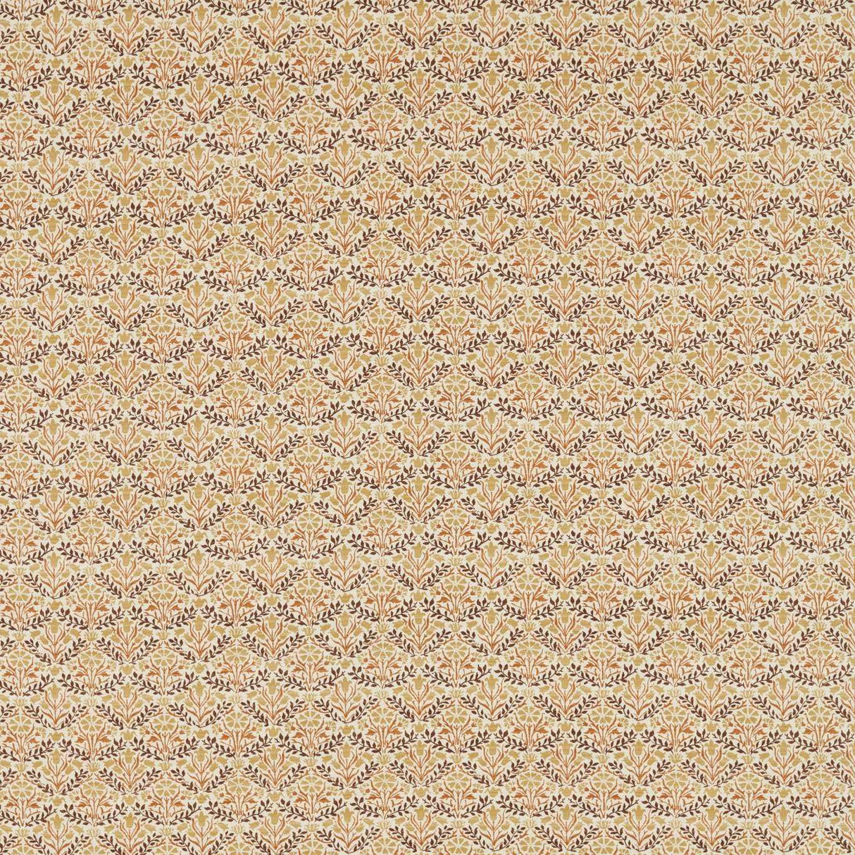 Morris & Co Bellflowers Chocolate/Tan Fabric