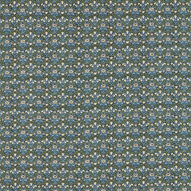 Morris & Co Bellflowers Indigo/Thyme Fabric