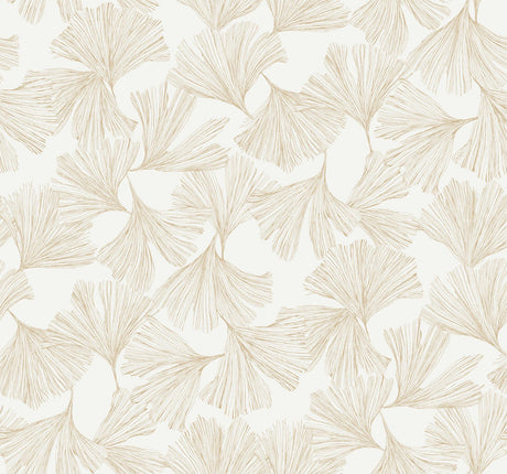 Antonina Vella Ginkgo Toss Gold Wallpaper