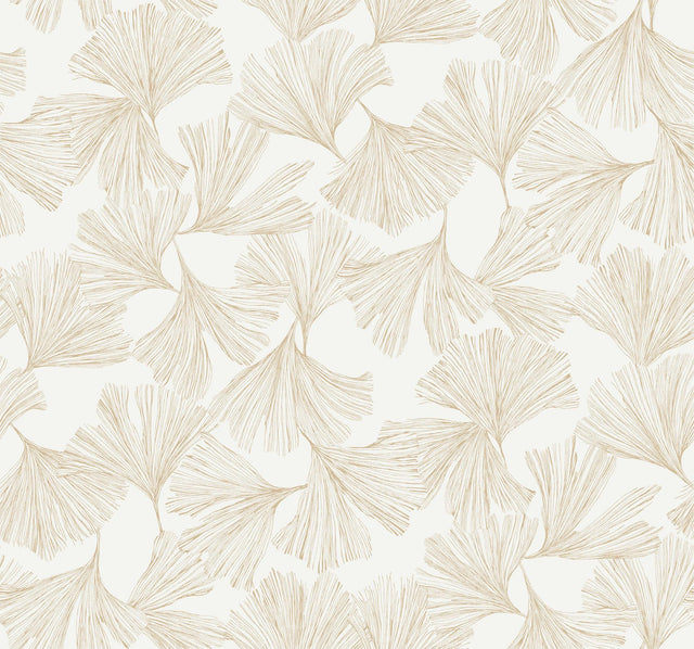 Antonina Vella Ginkgo Toss Gold Wallpaper