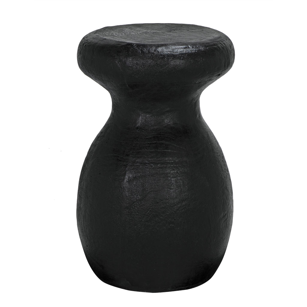 NOIR Samson Stool/Side Table Black Burnt Resin