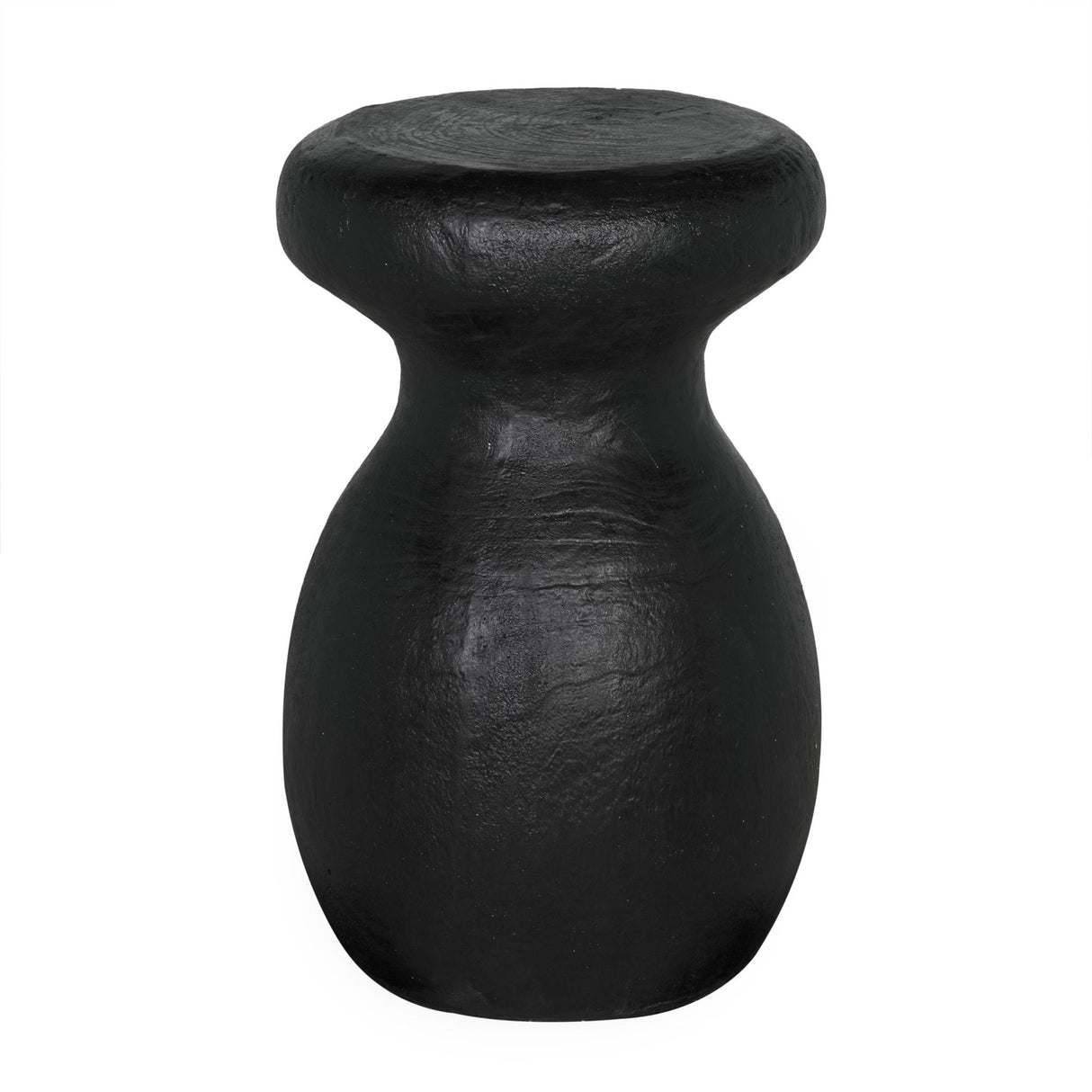 NOIR Samson Stool/Side Table Black Burnt Resin