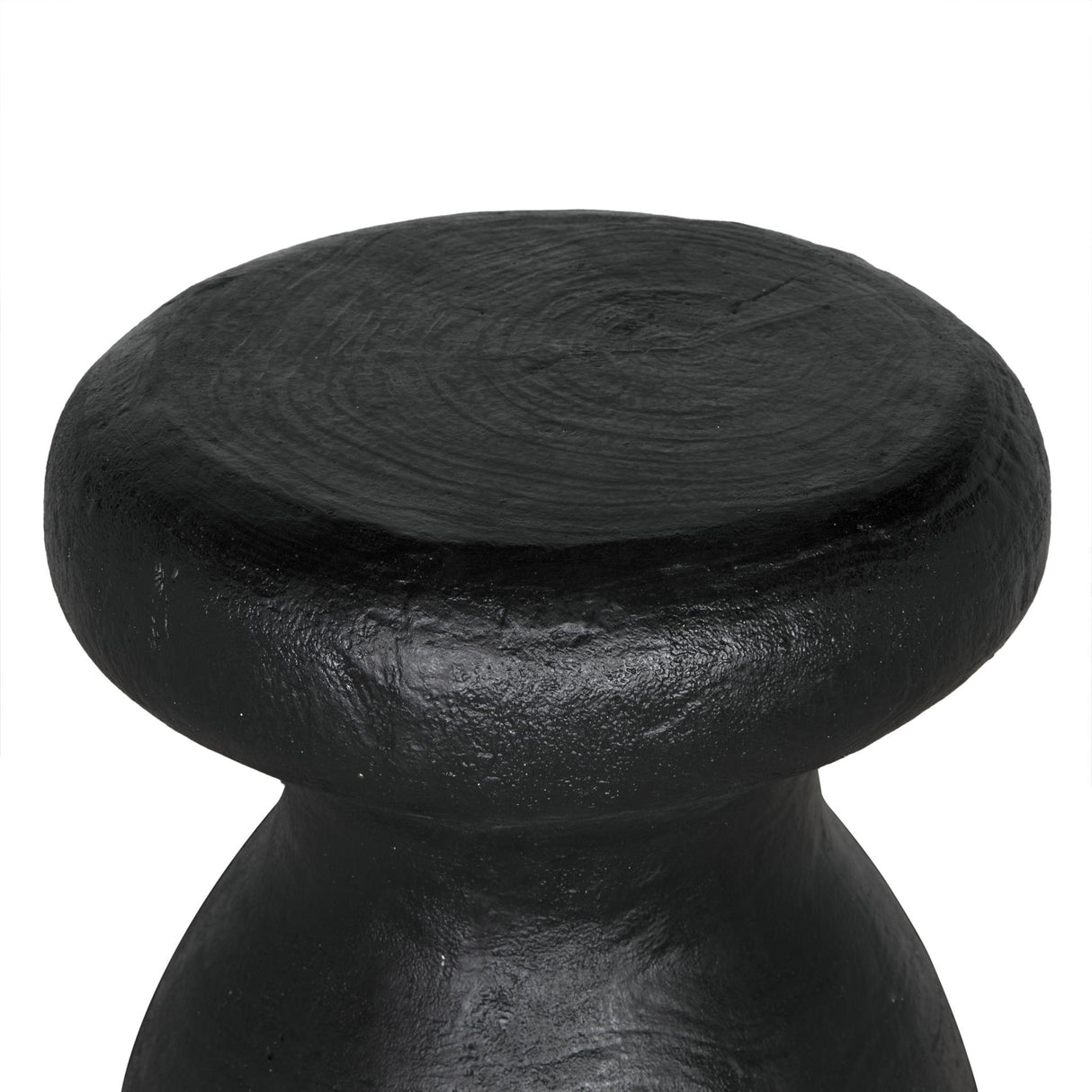NOIR Samson Stool/Side Table Black Burnt Resin