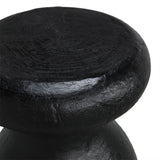 NOIR Samson Stool/Side Table Black Burnt Resin