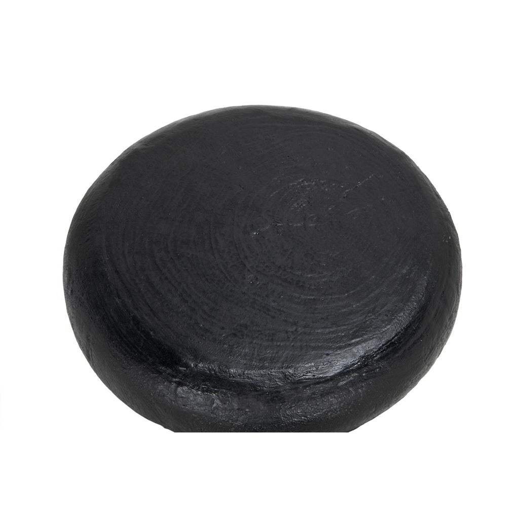 NOIR Samson Stool/Side Table Black Burnt Resin