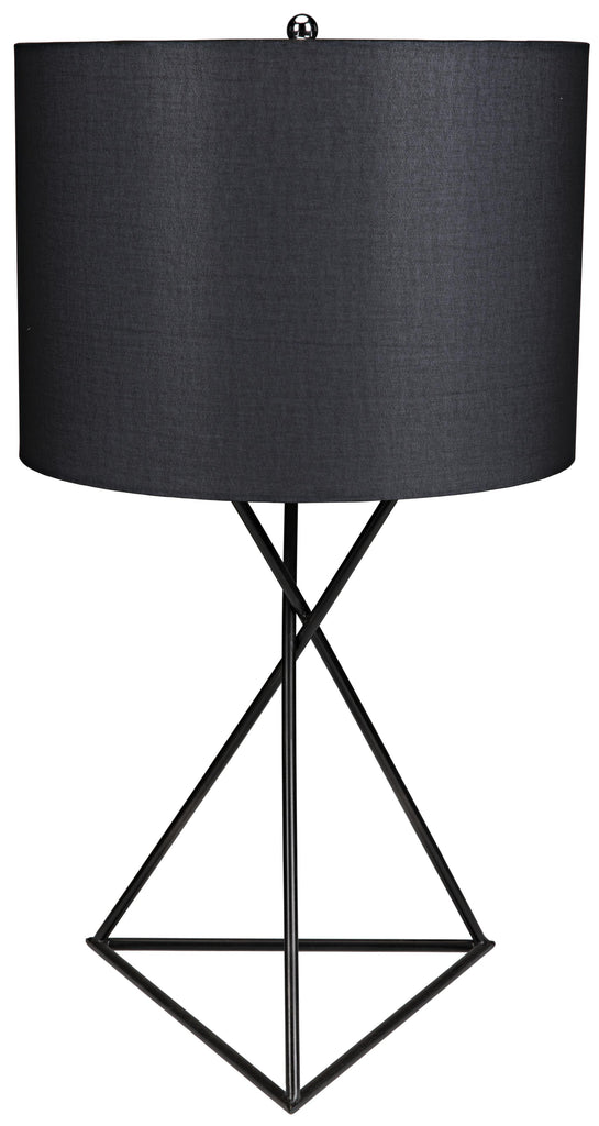 NOIR Triangle Table Lamp with Shade Black Metal