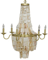 NOIR Bijou Chandelier Antique Brass Metal and Shells