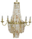 NOIR Bijou Chandelier Antique Brass Metal and Shells