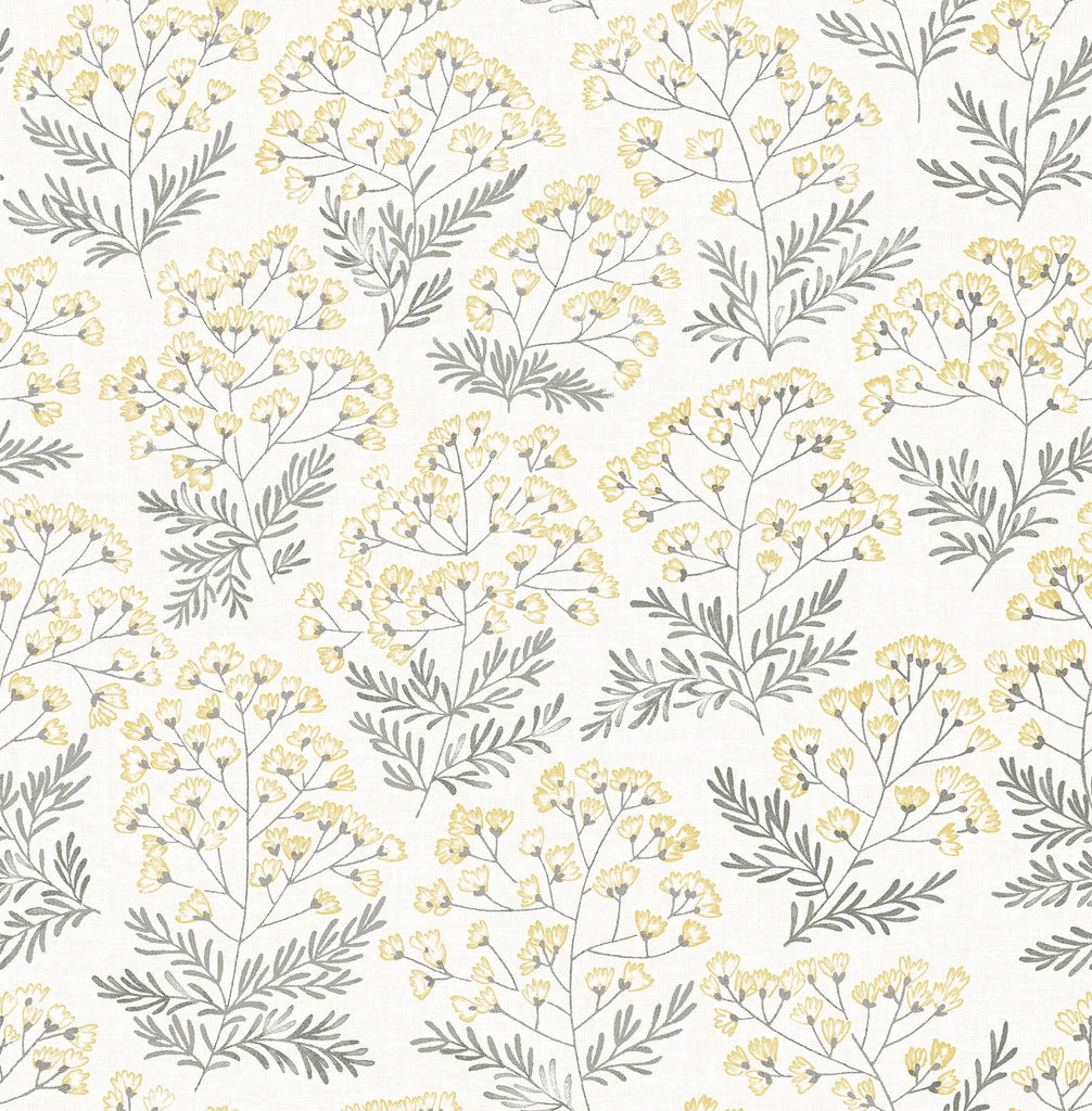 A-Street Prints Floret Yellow Floral Wallpaper