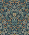 Brewster Home Fashions Lila Blue Strawberry Floral Wallpaper