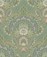 Brewster Home Fashions Nasrin Sea Green Damask Wallpaper